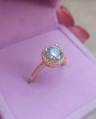 Anello Argento & Moissanite placcato Oro