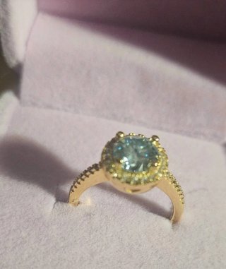 Anello Argento & Moissanite placcato Oro