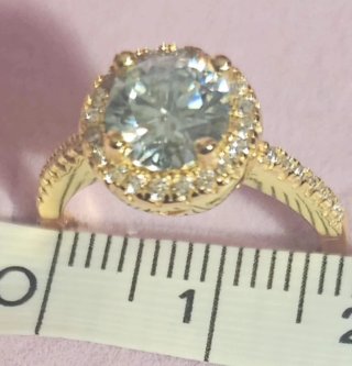 Anello Argento & Moissanite placcato Oro