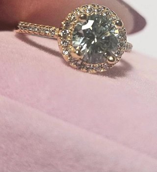 Anello Argento & Moissanite placcato Oro