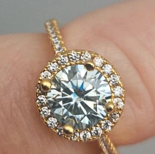 Anello Argento & Moissanite placcato Oro