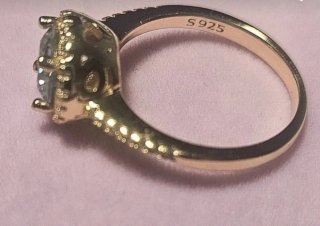 Anello Argento & Moissanite placcato Oro