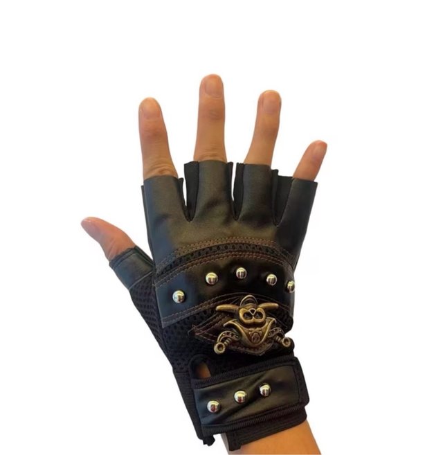 Guantes Rockeros Punk Calavera Tachuelas