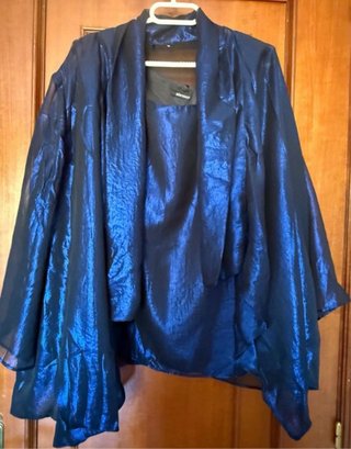 Conjunto Top y Sobrecamisa en Azul Noche