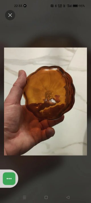 Coppia zucca e pera vetro soffiato ambrato