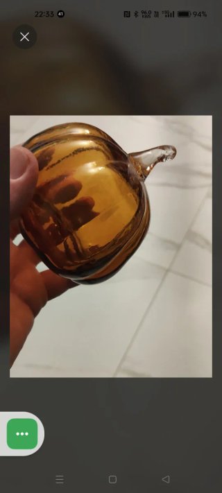 Coppia zucca e pera vetro soffiato ambrato