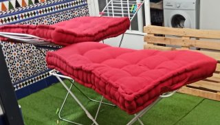 Cojín para asiento de palet rojo