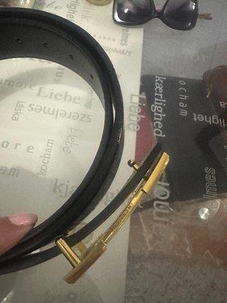 Cinturón Hermes H Hebilla Dorada Negro