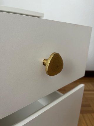 Comò a 2 cassetti IKEA MALM bianco + maniglie dorate