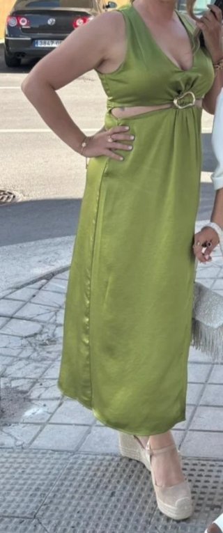 Vestido Sfera verde con aberturas