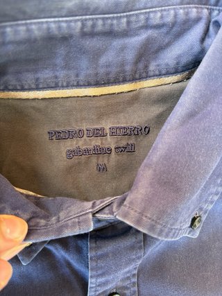 Pedro del hierro - Camisa lisa azul  - Talla M