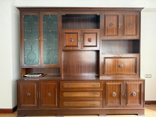 Estantería Comedor Madera y Cristal