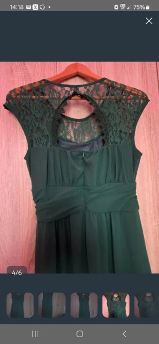 Vestido largo verde para fiesta.