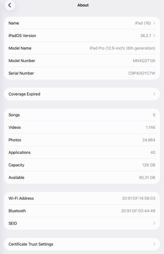 iPad Pro 12.9 6ª Gen 128GB Wi-Fi Plata