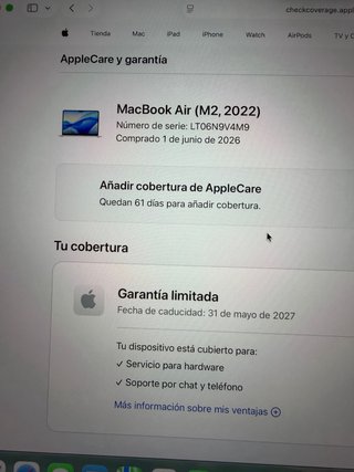 MacBook Air 13 M2 16GB 256GB SSD con Garanzia
