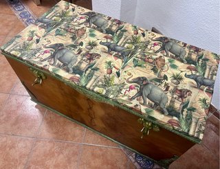Baúl antiguo de madera RESTAURADO