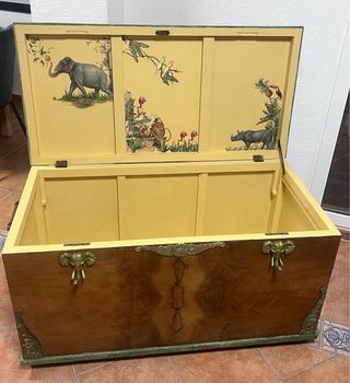 Baúl antiguo de madera RESTAURADO