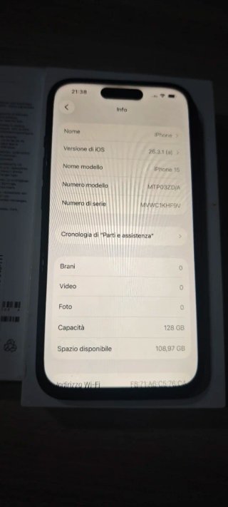 iPhone 15 128GB Nero con problema di riavvio