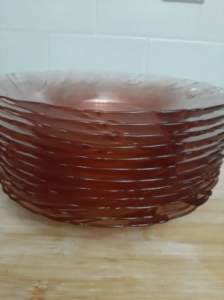 Conjunto 12 Pratos Transparentes Vidro