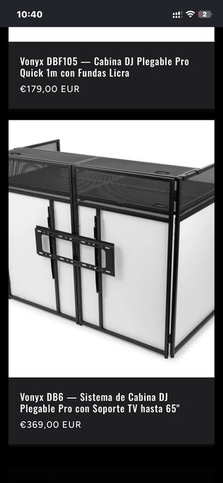 Vonyx DBF105 Cabina DJ Plegable Pro