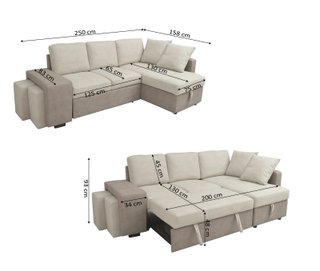 Sofá Cama Beige Stacy