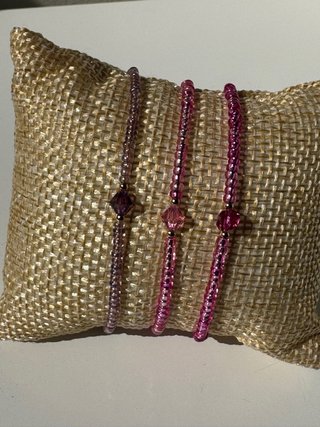 Pulsera elástica acero, rocalla y swarovski