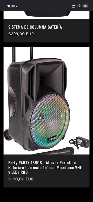 Altavoz Portátil Party 15 RGB + Micrófono