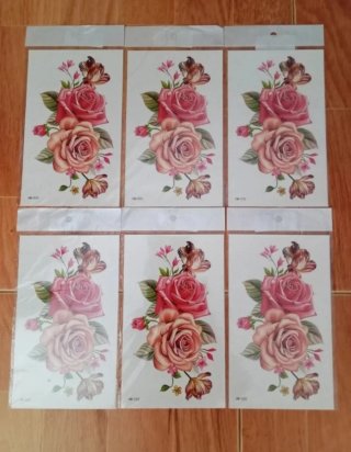 Pack 6 Tatuajes Temporales Flores Rosas (NUEVOS!)