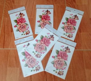 Pack 6 Tatuajes Temporales Flores Rosas (NUEVOS!)