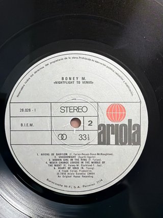 Boney M. "Nightflight To Venus LP original 1978.