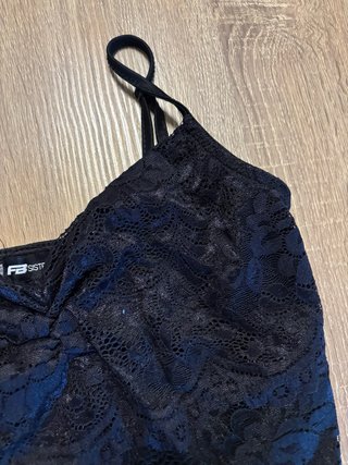 Top encaje negro tirantes talla única
