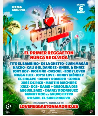 Cartel I LOVE Reggaeton Madrid 6 Junio