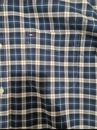 Camisa Tommy Hilfiger cuadros azul y blanco