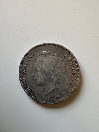Moneda antigua de plata 1892