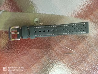 Correa Rally Verde 22mm Pespunte Beige