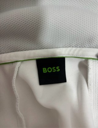 Sudadera BOSS media cremallera gris y blanca