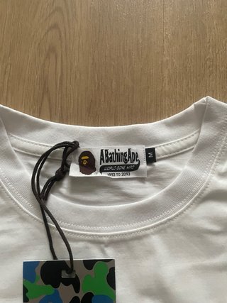 Camiseta Stüssy x BAPE Blanca Talla M