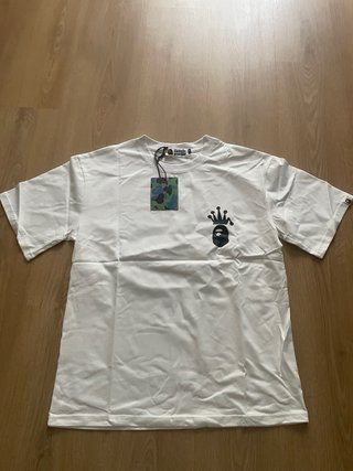 Camiseta Stüssy x BAPE Blanca Talla M