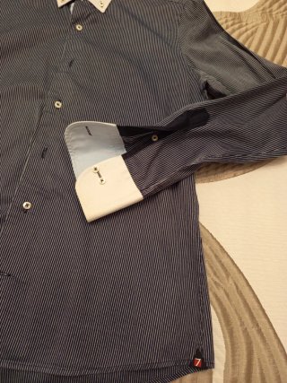 Camisa 7camicie Rayas Azul Blanco