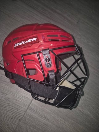 Casco portero Hockey Hierba Bauer Rojo