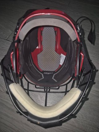 Casco portero Hockey Hierba Bauer Rojo