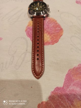 Correa Reloj Rally Marrón Pespunte Beige 22mm