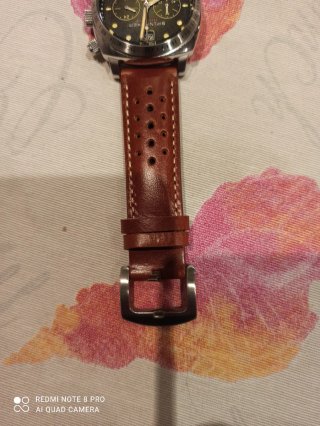 Correa Reloj Rally Marrón Pespunte Beige 22mm