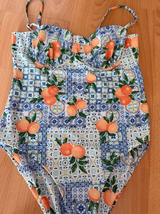 Bañador estampado naranjas y azulejos