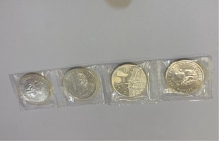 4 Monedas Plata Pura Colección Pesetas