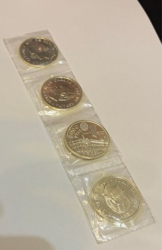 4 Monedas Plata Pura Colección Pesetas