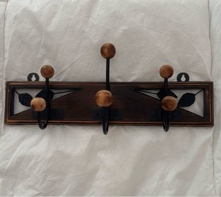 Appendiabiti da parete in legno e metallo