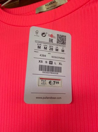 Camiseta Pull&Bear rosa manga corta