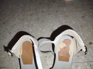 Sandalias esparto brillo plateadas