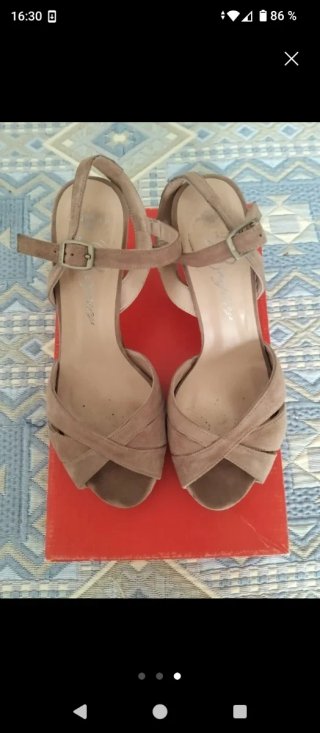 Sandalias de tacón plataforma nude
